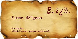 Eisen Ágnes névjegykártya